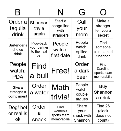 DURHAM BIRTHDAY BINGO Card