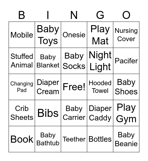 Baby Kullby Bingo Card