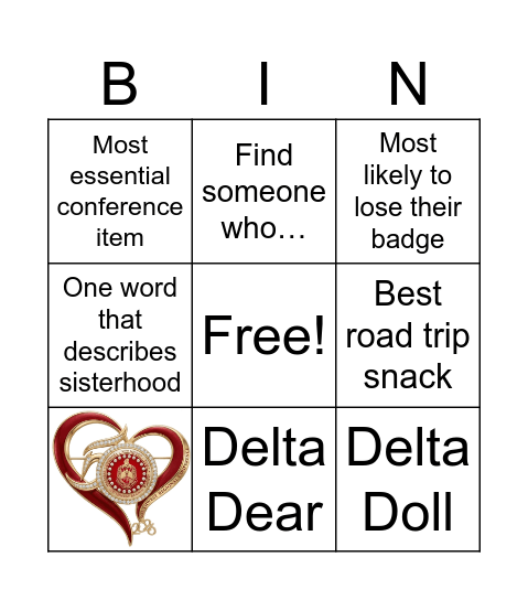 Sisterhood Showdown Bingo Card