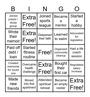 COFFEE HOUR BINGO! Bingo Card