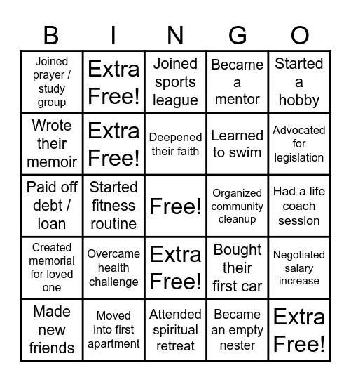 COFFEE HOUR BINGO! Bingo Card