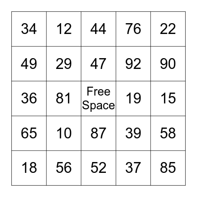 Bingo Card