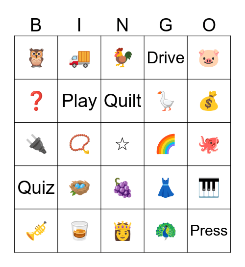 Review Bingo Card