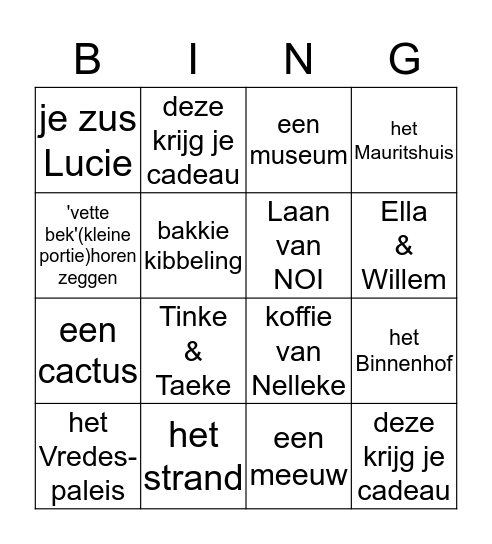 Het Den Haag van Wim Bingo Card