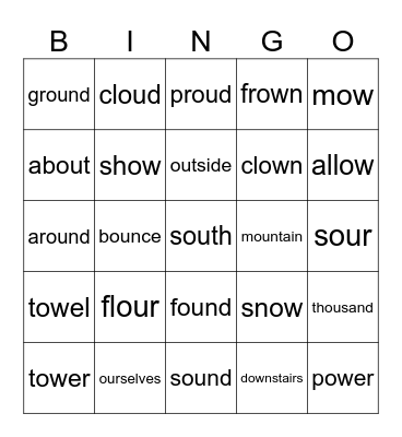 ou ow Bingo Card