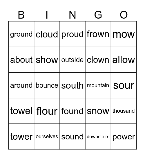 ou ow Bingo Card