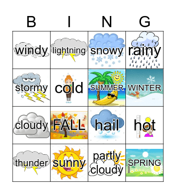 WEATHER Bingo Card