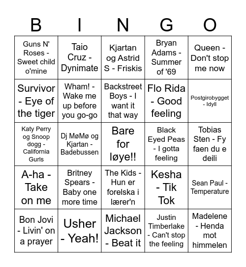 Bare for løye bingo 2 Bingo Card