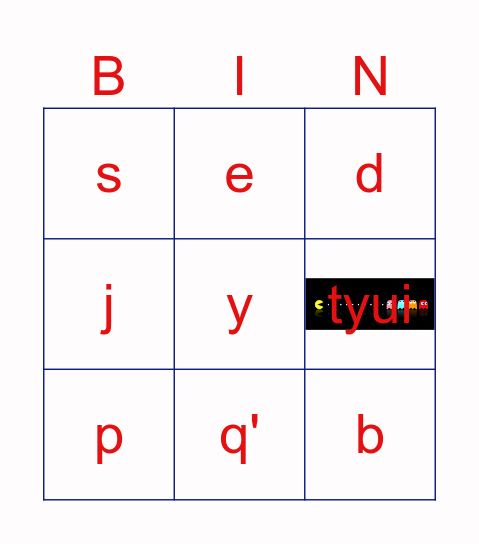 food Bingo Card