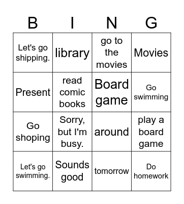 천재함(5) 5. Let's go shopping. Bingo Card