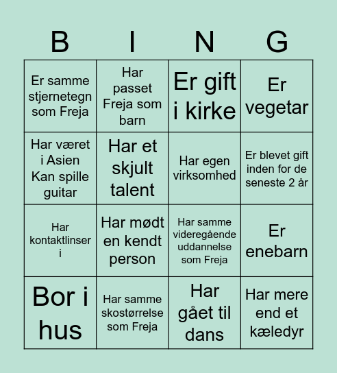 Fødselsdagsbingo Card