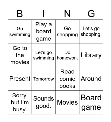 천재함(5) 5. Let's go shopping. Bingo Card