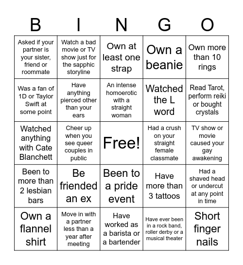 WLW BINGO Card