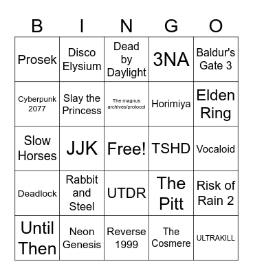 Louis Fandom Bingo Card