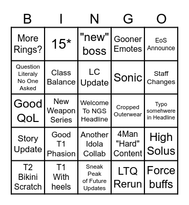 NGS Headline 5/28/26 Bingo Card