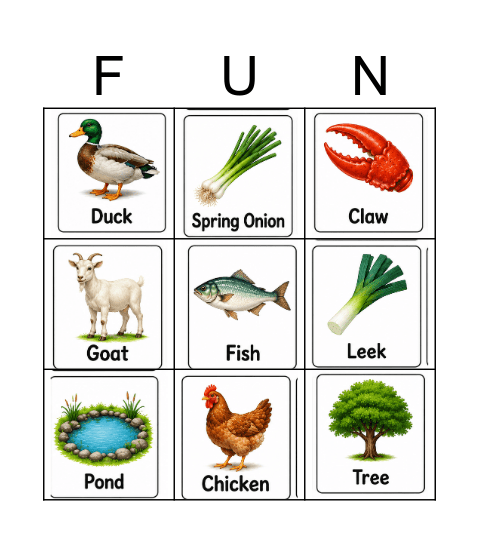 Our Day Out Bingo Card