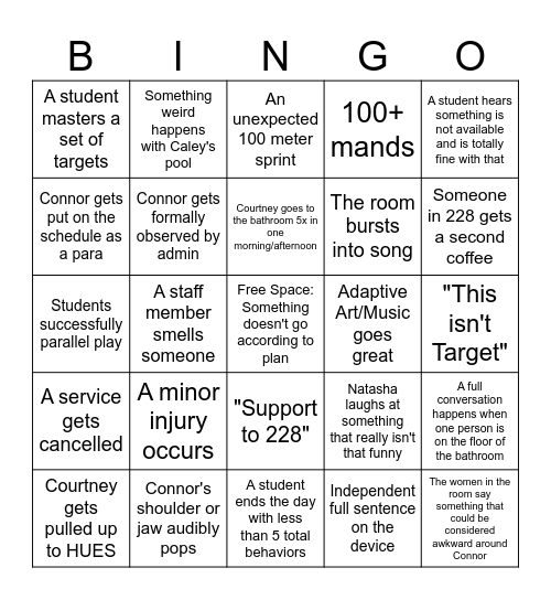 228 Bingo #2 Bingo Card