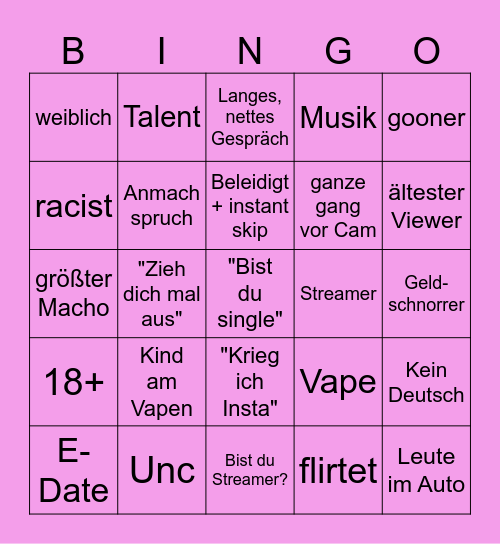 ome bingo Card