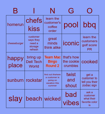 ROUND TWO - TEAM MAC BINGO Card