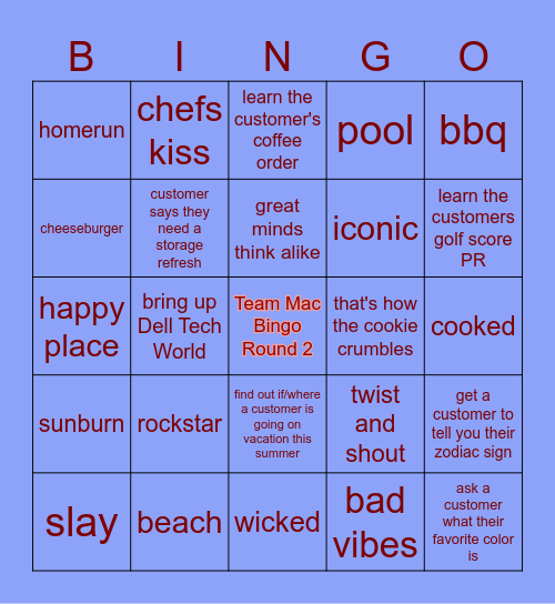 ROUND TWO - TEAM MAC BINGO Card