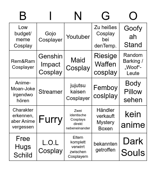 Dokomi Bingo Card