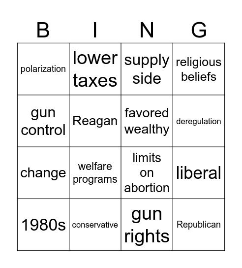 QUIZ REVIEW BINGO Card