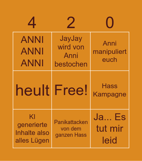 Mowky Statement Bingo Card