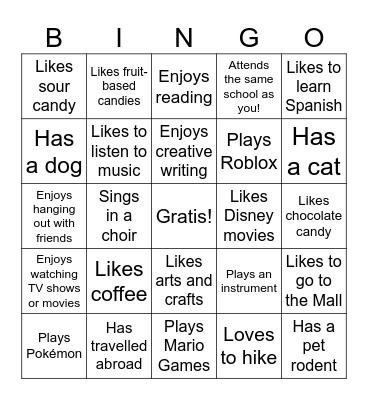 Meet the Community Bingo Card