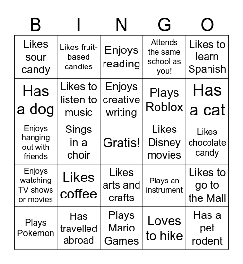 Meet the Community Bingo Card