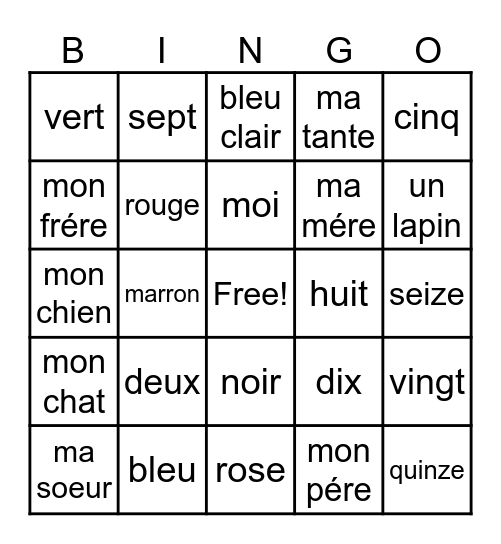 Nevaeh Hawkins Bingo Card