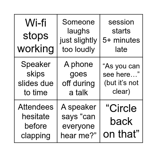 AESGP AM BINGO Card