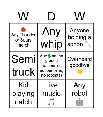 Animal Kingdom Bingo Card