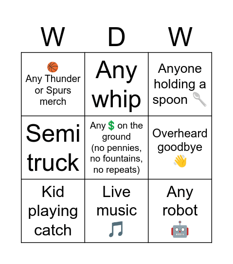 Animal Kingdom Bingo Card