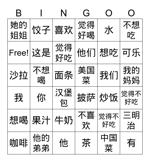 U4 Review Bingo Card