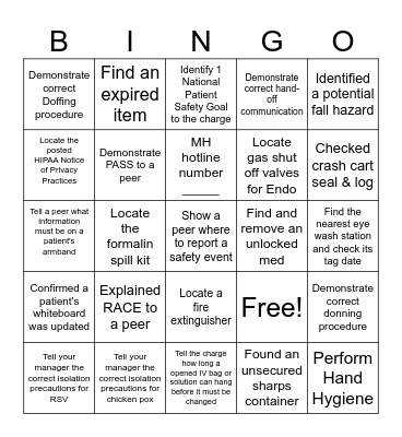 JACHO Bingo Card