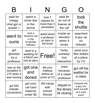 Graduation Bingo! Bingo Card