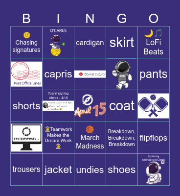 💪 Tax Season Esssentials 💪 Bingo Card