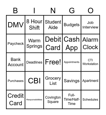 Summer Grow Bingo Card