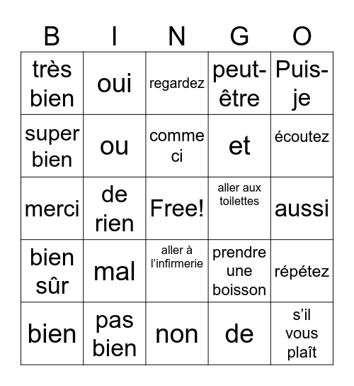 Parker Cole Bingo Card