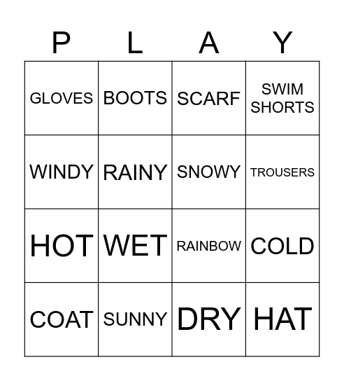 Bingo Card