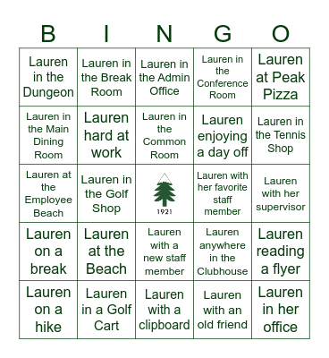 Bald Peak Bingo Card