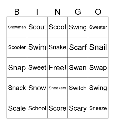 Blends Bingo! Bingo Card