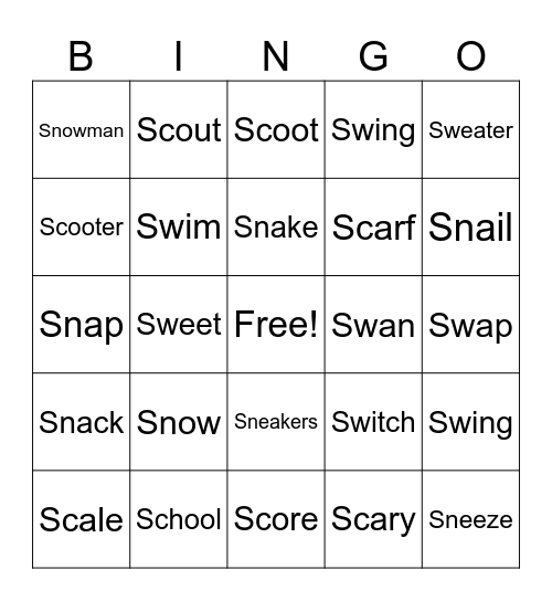 Blends Bingo! Bingo Card