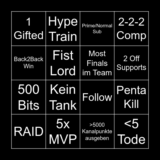 Zeit für Bruchgame sammeln! Bingo Card