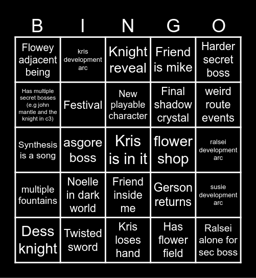 Chapter 5 Bingo Card