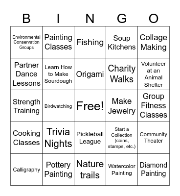Life Purpose Bingo Card