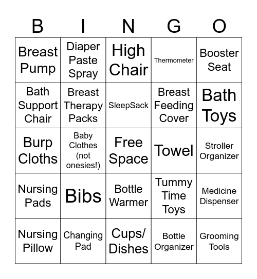 Catherine's Baby Shower Bingo! Bingo Card