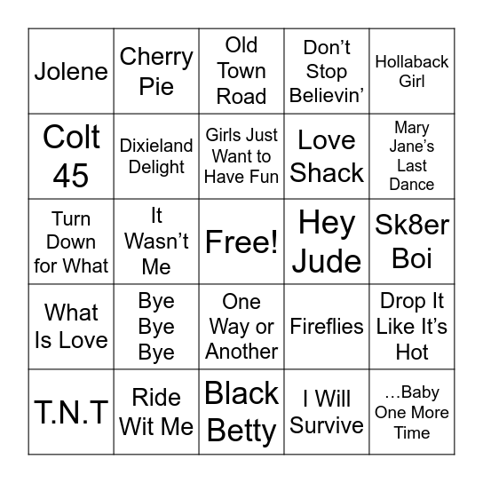 Singo 2 Bingo Card