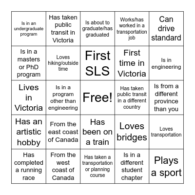STUDENT MIXER BINGO!! Bingo Card