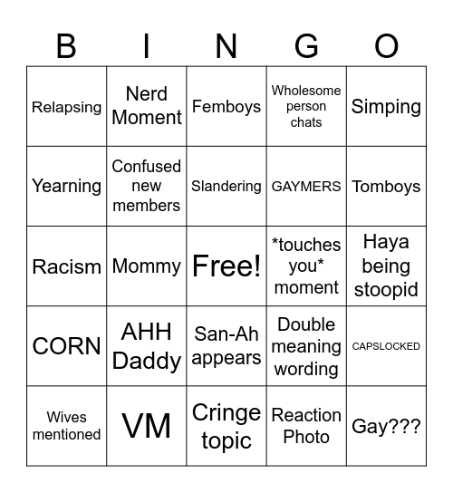 Nightingale & Luxemneaux Bingo Card